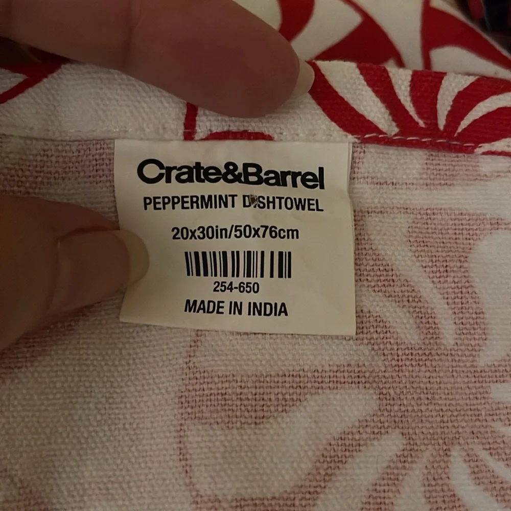 Crate & Barrel Peppermint Dishtowel
